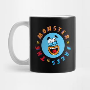 Funny Blue Monster Face With Smiling Eyes Mug